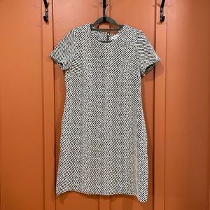 Black and white patterned short sleeve Calvin Klein dress